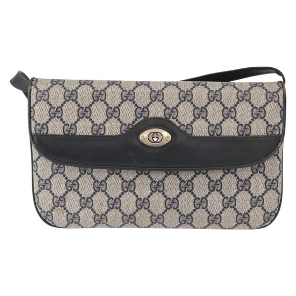 GUCCI GG Supreme Shoulder Bag PVC Navy Gold 004 106 0024 Auth 152571 - Picture 2 of 16